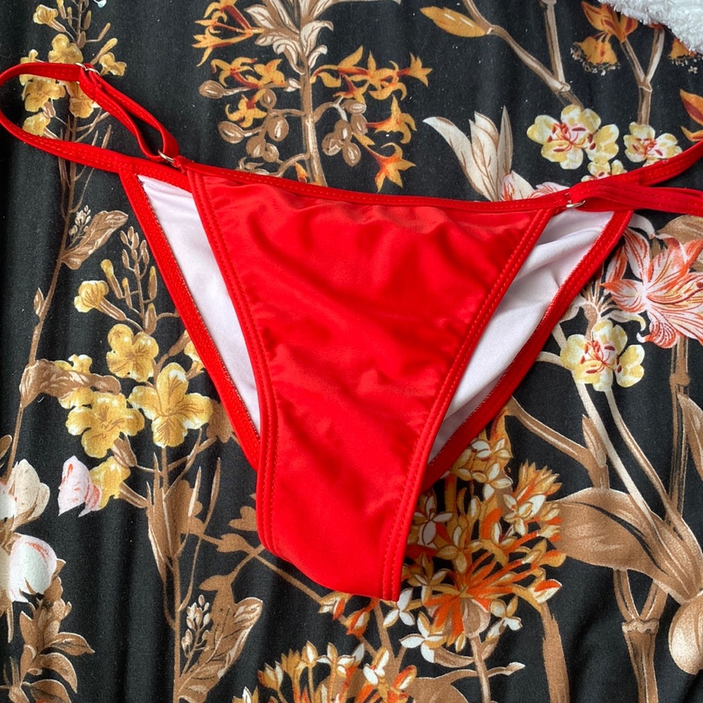 Red bikini bottom from coppers closet adjustable sides